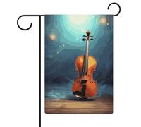 Violino Poster Bandiere da giardino 30,5 x 45,7 cm Double Face Bandiera Estiva Cortile Bandiera Floreale Benvenuto Giardino Bandiere Stagionali Cortile Decorazioni Vacanze