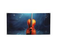 Violino Poster Banner Segno per Esterno Interno Compleanno Sfondo Poster Decorazioni per feste Forniture Sfondo Foto con Occhielli Bandiera da parete personalizzata