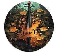 Violino Puzzle 1000 Pezzi Rotondo Carta per Adulti Scena Forestale Gioco di Puzzle