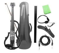 Violino Set 4/4 Violino Elettroacustico Senza Testa Violino Elettrico Silenzioso In Fibra Di Carbonio Con Accessori Per Cuffie Con Cavo Per Arco Per Violino(Set 2)
