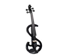 Violino Set di violino elettrico in legno massello nero con custodia in tela Cavo audio con arco in legno brasiliano 4/4 per principianti