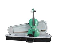 Violino Set Violino acustico verde 4/4 3/4 1/2 1/4 1/8 per studenti principianti Custodia arco per spalla Corde mute (Color : 4/4)