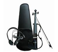 Violino Set Violino elettrico 4/4 3/4 1/2 Sparkle Principianti Strumento a corde Violino elettrico professionale Performance con scatola (Color : Black 4/4)