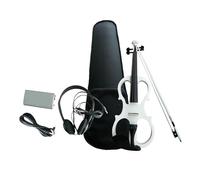Violino Set Violino elettrico 4/4 con raccordi con custodia rigida Arco di violino elettronico Abbastanza violino full size per amanti del violino ad alte prestazioni (Color : White)