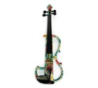 Violino Set Violino elettrico artistico fiori colorati violino silenzioso in legno massello parti di raccordi in ebano 4/4 a grandezza naturale