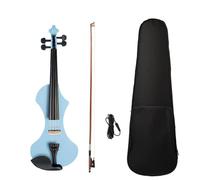 Violino Set violino elettrico professionale 4/4 con custodia per violino, cavo audio Brazilwood Bow (Color : Light Blue)