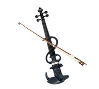 Violino Set Violino elettronico silenzioso metallizzato in legno massello nero con custodia per trasporto. Ponte per cavi audio