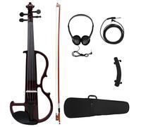 Violino Set Violino Elettronico Silenzioso Per Principianti Per Suonare Uno Strumento In Legno Per Violino Elettrico(Red,A)
