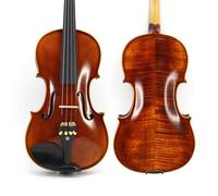 Violino Set Violino professionale naturale fiammato fatto a mano in legno di acero Violino antico Violino 4/4 3/4 Strumenti a corda (Color : 4/4)