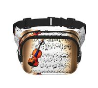 Violino spartito musica stampa Fanny Pack borsa con tracolla regolabile quadrato doppio strato marsupio cintura unisex ovunque