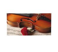 Violino spartito musicale Banner segno per esterni interni compleanno sfondo poster decorazioni per feste forniture sfondo foto con occhielli bandiera da parete personalizzata