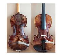 Violino Strumento musicale professionale per violino fatto a mano con fiamma di vernice di anacardi 4/4. Strumento musicale professionale per violino in acero marrone scuro retrò