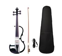 Violino Strumento Musicale Violino Elettrico Nero Bianco Full Size Violino Silenzioso In Acero Custodia Per Il Trasporto Cavo Audio Kit Archetto