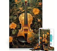 Violino Vintage Violinista Puzzle da 1000 pezzi per adolescenti Richiamo Divertente Gioco Incastro perfetto Senza spazi vuoti Attività divertente per tutta la famiglia (50x75cm)