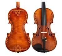 Violino Violino 4/4 Fatto A Mano Vernice Marrone Vintage Esecuzione Professionale Con Custodia(2)