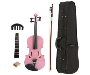 Violino Violino Acustico Con Accessori Come Custodia Archetto E Sordina Un Set Per Esercitarsi Per Gli Appassionati Di Musica(Pink)