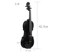 Violino Violino acustico durevole 4/4 3/4 1/2 1/8 Colore naturale e nero Violino per principianti con custodia e archetto (Color : 1/8)