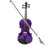 Violino Violino Acustico In Legno Massello A Grandezza Naturale 4/4 Per Violino Principiante Con Custodia E Violino Di Colore Verde/viola(Purple)
