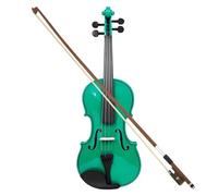 Violino Violino Acustico In Legno Massello A Grandezza Naturale 4/4 Per Violino Principiante Con Custodia E Violino Di Colore Verde/viola(Green)