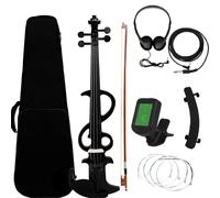 Violino Violino Elettrico 4/4 Accessori Per Violino Elettrico Silenzioso Per Violino 4/4 Arco Per Violino E Ponte Per Violino E Custodia Per Violino(Black)