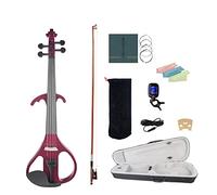 Violino Violino Elettrico 4/4 Solidwood Silent Fiddle Set W/Custodia Violino/Arco/Ponte/Sintonizzatore Violino (Color : A)