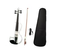Violino Violino Elettrico 4 Corde 4/4 Ponte Archetto In Legno Brasiliano Custodia In Schiuma Set Bianco