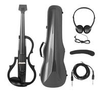 Violino Violino Elettrico Silenzioso 4/4 In Fibra Di Carbonio Violino Elettrico Silenzioso Nero Con Custodia Per Il Trasporto Dell'arco Cavo Per Cuffie Poggiaspalla