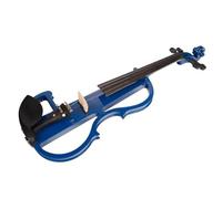 Violino Violino elettrico silenzioso in legno massello 4/4 con raccordi in ebano in blu metallizzato con custodia per il trasporto Arco in legno brasiliano