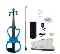 Violino Violino Elettrico/silenzioso In Metallo In Legno Massello Blu 4/4 Con Accessori In Ebano Custodia Per Il Trasporto Corde Per Violino Ponte In Acero