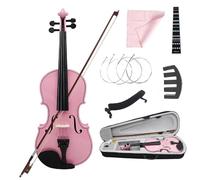 Violino Violino rosa 4/4 Pannello in acero per principianti Violino Bel regalo Adatto al corso di musica Ornamento di studio con parti pratiche (Color : 4/4 Set)