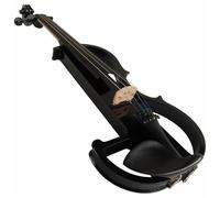 Violino Violino silenzioso in legno massello puramente nero 4/4 raccordi in ebano parti violino elettrico