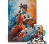 Violoncellista donna puzzle 1000 pezzi per adulti Aiuta il cervello ad allenare i giocattoli che creano dipendenza per coltivare la pazienza Regalo divertente 38x26cm