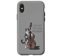 Violoncello Cat Contrabbasso Musica Classica Gattino Violoncellista Custodia per iPhone X/XS
