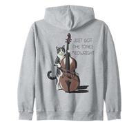 Violoncello Cat Contrabbasso Musica Classica Gattino Violoncellista Felpa con Cappuccio