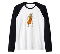 Violoncello con Scheletro - Marching Band Orchestra Violoncellista Maglia con Maniche Raglan