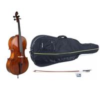 Violoncello GEWA, set di violoncelli Allegro Antique VC1-3/4 pronto per l'uso in orsa, arco Massaranduba, corde Larsen Aurora