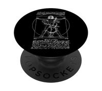Violoncello Musica Violoncellista Uomo Vitruviano Leonardo Da Vinci Musicista PopSockets PopGrip Adesivo