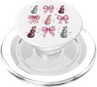 Violoncello Strumento Violoncellista Girl Coquette Bow Pink Mom PopSockets PopGrip per MagSafe