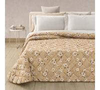 Vionara Home Trapuntino Primaverile in Morbida Microfibra, Copriletto Trapuntato Stampato, Coperta Leggera, Imbotittura 100gr/mq, Matrimoniale 260x270 cm, Made in Italy (Beatrice - Beige)