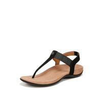 Vionic Sandali infradito bassi Brea Donna, Pelle nera, 8 UK Wide