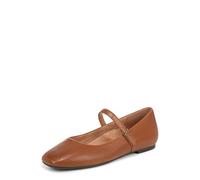 Vionic Women's Alameda Mary Jane Flat, Tan Brown Leather, 4.5 UK Wide