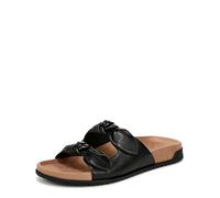 Vionic Women's Elara Flat Sandal, Black Tmb Leather, 36.5 EU
