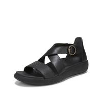 Vionic Women's Harmony Rx Flat Sandal, Pelle nera, 5.5 UK Wide