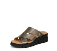 Vionic Women's Uptown Sunset Wedge Sandal, Gunmetal Metal Leather, 36.5 EU