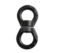 VIOPDER Moschettone girevole da 30 kN, colore nero, ideale per arrampicata, amaca sospesa, danza aerea e altalene per bambini all'aperto.