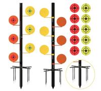 VioraWhite . Kit di 22 bersagli per albero da duello rimfire 6 resistenti 15,2 cm x 10,2 cm x 3/8" in acciaio Ar500 rotante con staffa per bersaglio con 30 fogli ad alta visibilità per allenamento di
