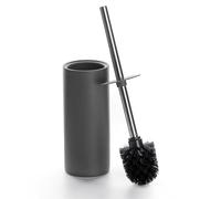 Viosuniu Set di scopino e supporto per WC in ceramica opaca per bagno, antigraffio, antiruggine (grigio siderale, 1)