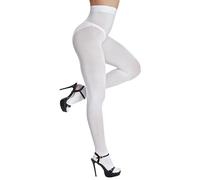 Viozocy Collant Donna 80 Denari Vita Alta Elastica con Rinforzi Collants Effetto Opaco Coprente 29 Colori Bianco L-XL