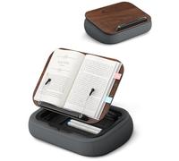 Viozon Cuscino per libri con contenitore, cuscino da lettura regolabile con pannello in legno scuro, supporto multi-angolo per leggere a mani libere a letto o divano, essenziale per gli amanti dei