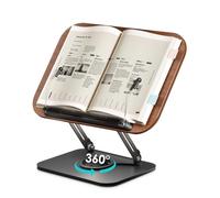 Viozon Leggio per lettura, supporto per libri, regolabile in altezza e angolo, base girevole a 360°, pieghevole e portatile, leggero per ufficio, cucina, libri di testo scolastici, ricette, riviste,